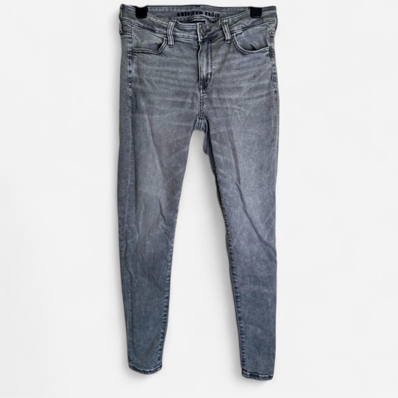 American Eagle Women’s Grey Skinny Jeans Size 8 Regular Next Level Stretch - Picture 1 of 5